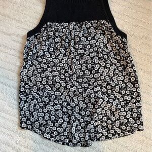 LOFT Black Textured Knit Sweater